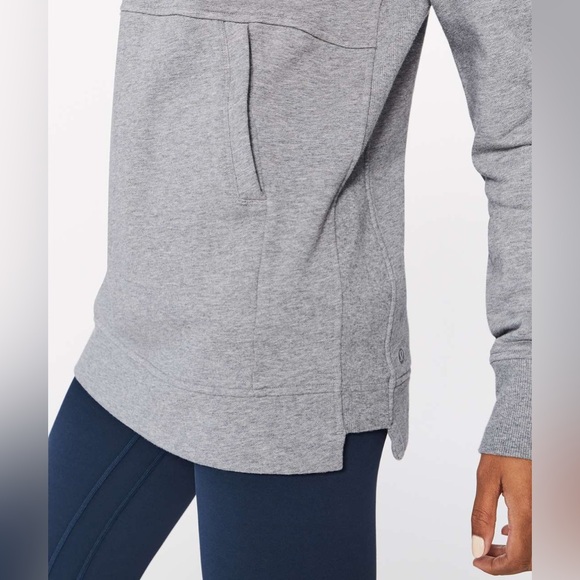 Lululemon Press Pause Pullover Heathered Medium Grey Size 2 - Picture 5 of 12